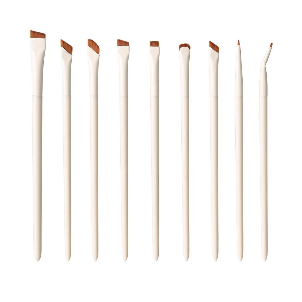 Набор кистей для подводки глаз Scythe цвета фарфорово-белый (1/3/7/9 штук) – Скошенный, Тонкое Лезвие для Бровей и Глаз