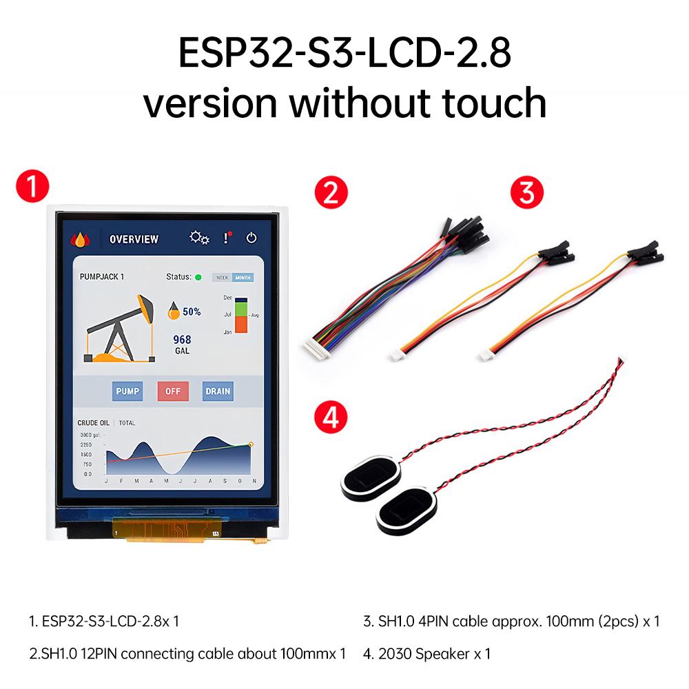 ESP32-S3 2,8-дюймовый ЖК-экран Wifi Bluetooth Плата разработки Емкостный сенсорный дисплей Плата разработки Опционально
