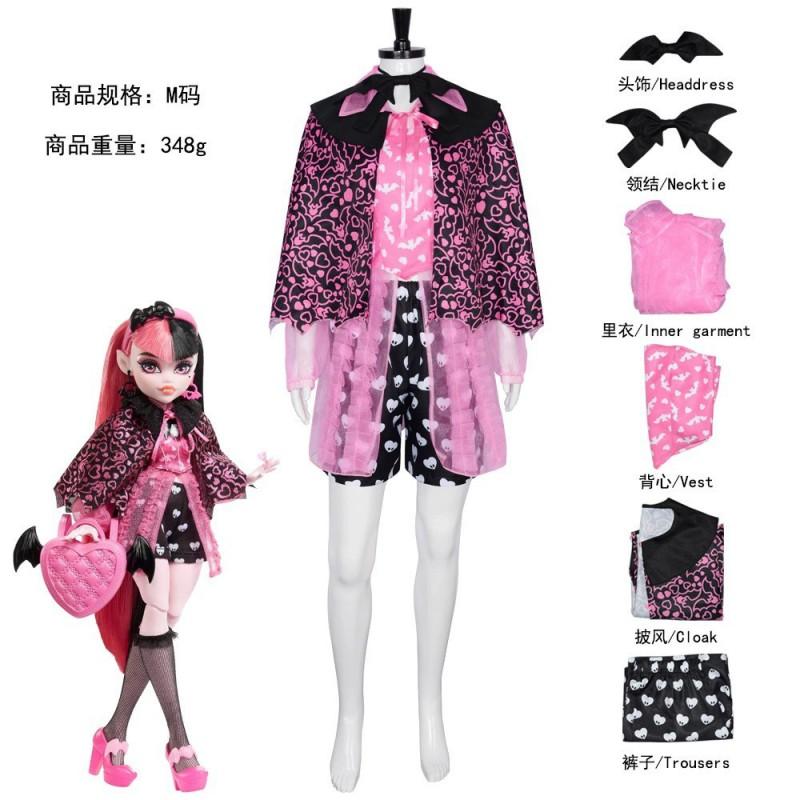Monster High Cosplay Costume Draculaura Toralei Halloween Party Outfit Roleplay