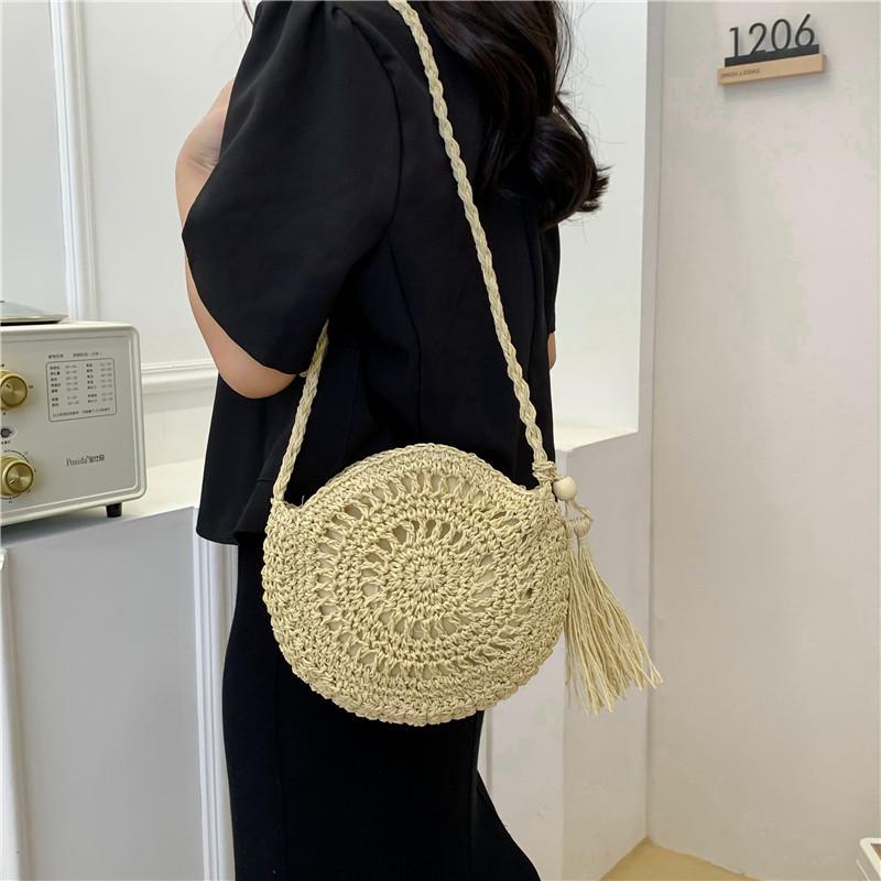 New Bag Women's Shoulder Bag Beach Vacation Messenger Small Round Bag