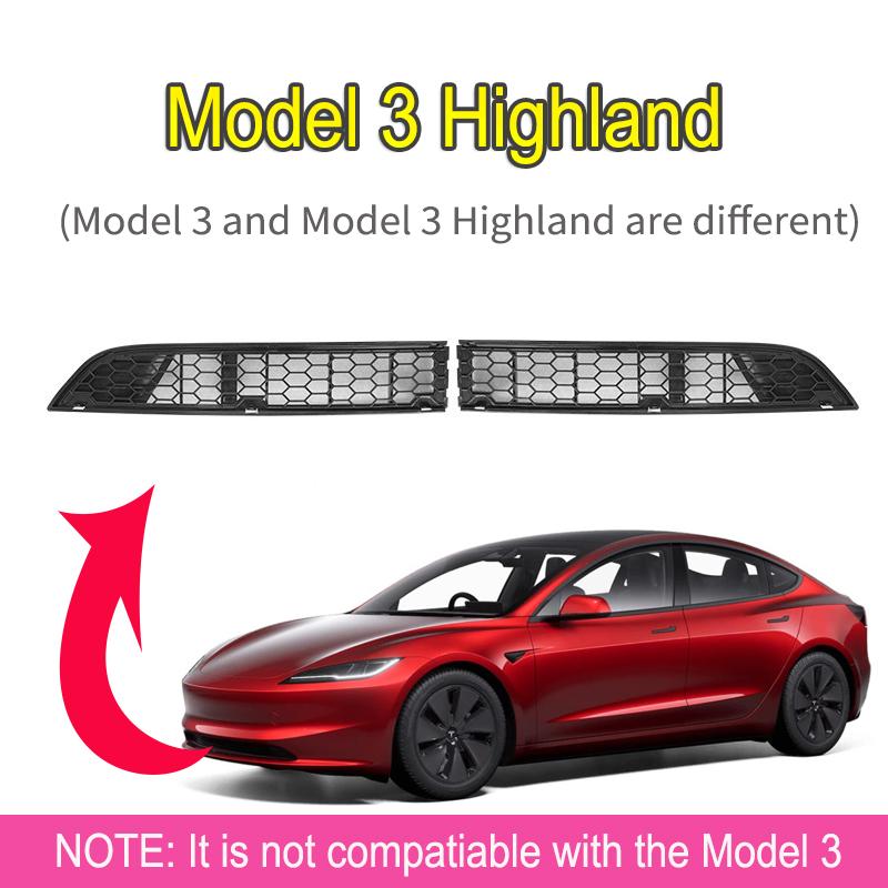 Защитная решетка переднего бампера, вставки в решетку, сетка для Tesla Model 3 Y Juniper 2025 2026, крышка вентиляционного отверстия воздухозаборника, фильтр-сетка бампера, аксессуары