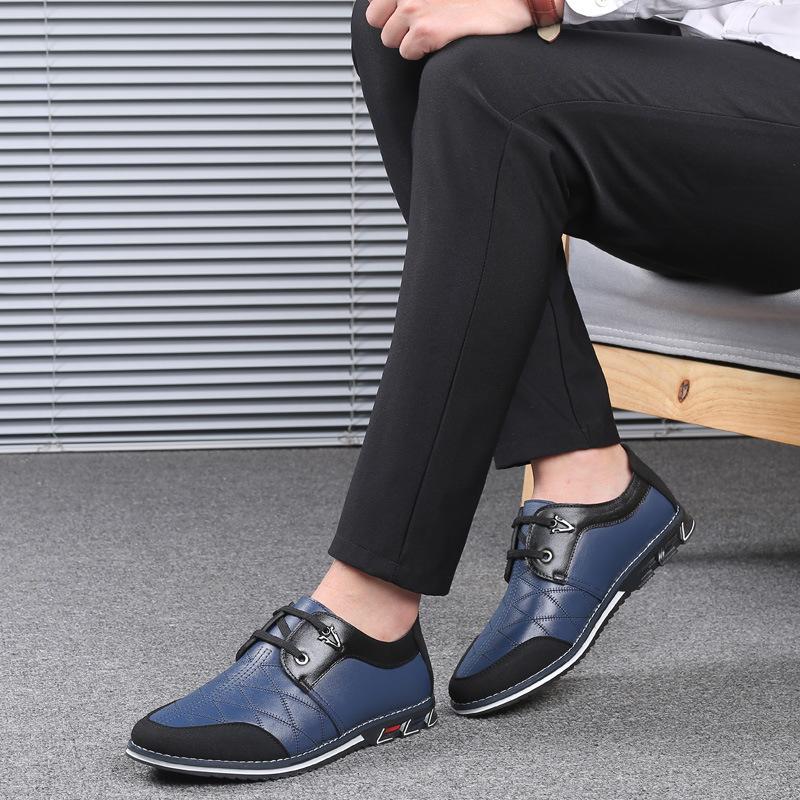 Men Leather Casual Driving Shoes Lace Up Fashion Classic Men Breathable Sneakers Zapatos De Hombre H211