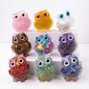 Natural Crystal Owl Figurine Handmade Resin Owl Statue Filled with Crystal Stones Tabletop Owl Ornament