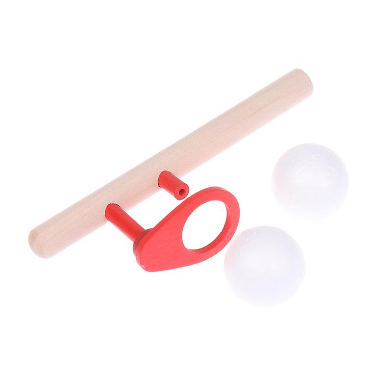 Wooden Suspension Ball Blower Sports Foam Balls Floating Kids Blow Pipe And 2 Balls Game Stress Reliever Balance Blowing Toy