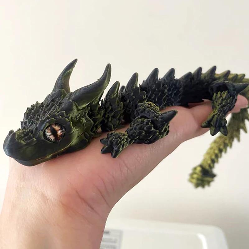 3D Printed Magic Dragon Movable Joint Fidget Toy Rotatable Articulated Home Office Desktop Ornament Adults Kid Toys Crafts Gifts