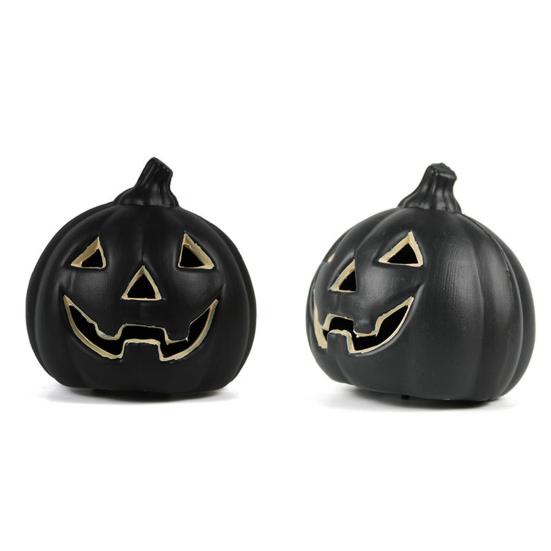 Фонарь из тыквы на Хэллоуин, украшение на батарейках, полая пластиковая тыква, украшение для наружного внутреннего декора