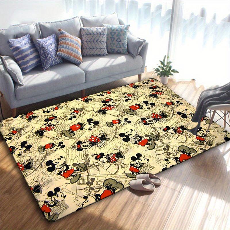 1pc Disney Mickey Mouse and Minnie Pattern Carpet Area Rug Non-slip Carpet Hand Washable Floor Mat Suitable For Living Room Bedroom Home Dec