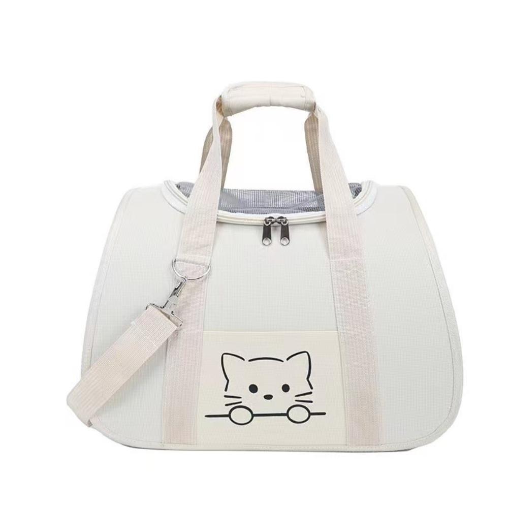 Breathable Pet Carrier Backpack Ventilated Cat Outing Crossbody Bag Travel Shoulder Bag Travel