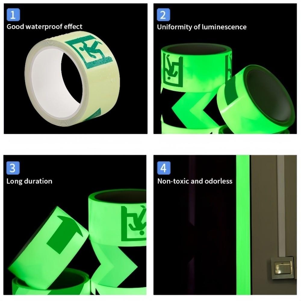 Waterproof Emergency Exit Luminous Tape Glow Ln The Dark Fluorescent Warning Tape Safety Pathways