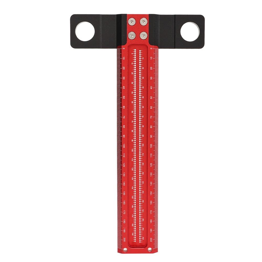 Red Black T Square Clear Scale Precision Measuring Tool Convenient Layout Scriber Tool Woodworking