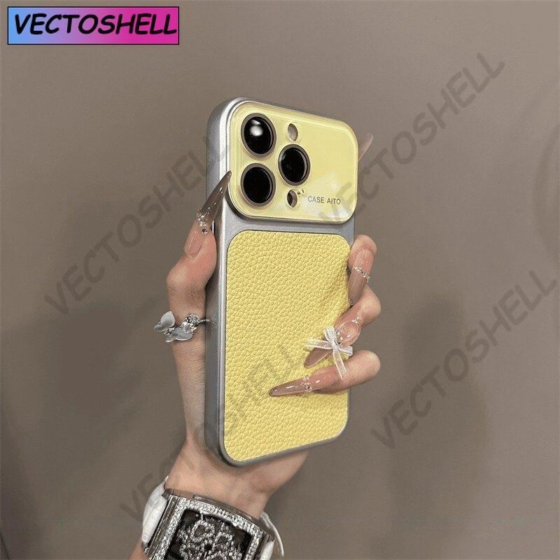 Роскошный матовый чехол для телефона из кожи с тиснением под личи для iPhone 11 12 13 14 15 16 17 Pro Max Plus Air Bumper Задние чехлы Обложка