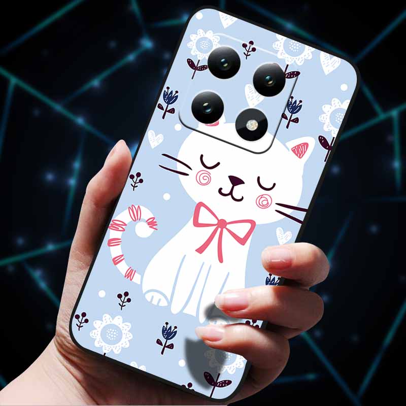3D Flowers Emboss Fundas For Xiaomi 14T Pro 5G Case Soft Silicone Phone Cases for Xiaomi 14T 5G Back Covers Shell Mi 14T Pro Bag