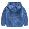 Kids Pure Color Teddy Fur Jackets Children Bear Ear Hoodies Coats Boys Girls Winter Warm Outerwear