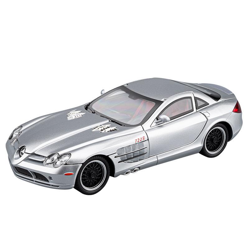 1/24 Суперкар Mercedes-Benz SLR Модель автомобиля из сплава Звук и свет Инерционный Детская игрушка Коллекционные предметы Подарок на день рождения