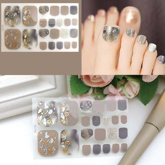 1 Set Self-adhersive Paper Wearable Longwear Adhesive Toenail Decor Wraps Toenail Polish Stickers