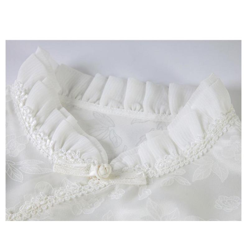 Шикарная блузка с пряжкой, расписанная тушью, для женщин - неровный подол, летний стиль, топ с шифоновыми рукавами