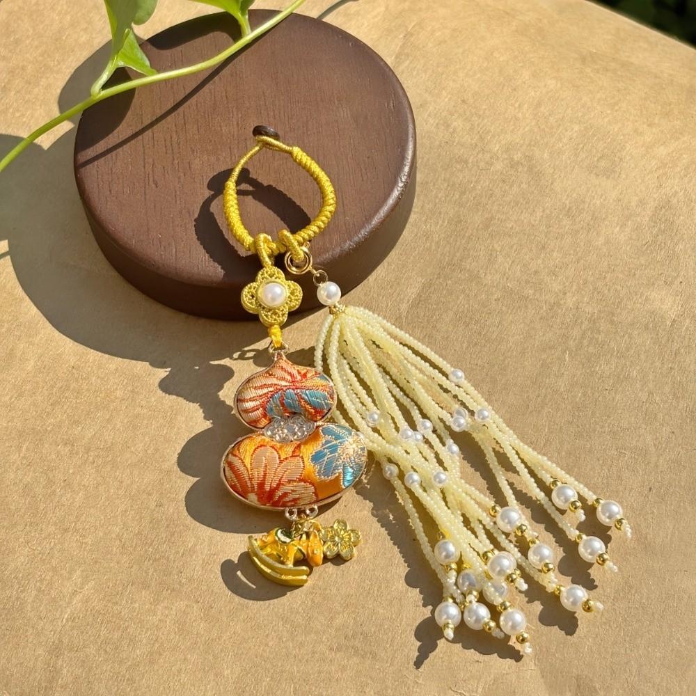 Horse Brocade Gourd Pendant Luxury Embroidered Cat Key Ring  Cheongsam Accessories