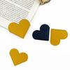 2Pcs Simple Heart Shape Bookmarks Handmade Artificial Leather Label Notepad Label Book Reading Bookmarks