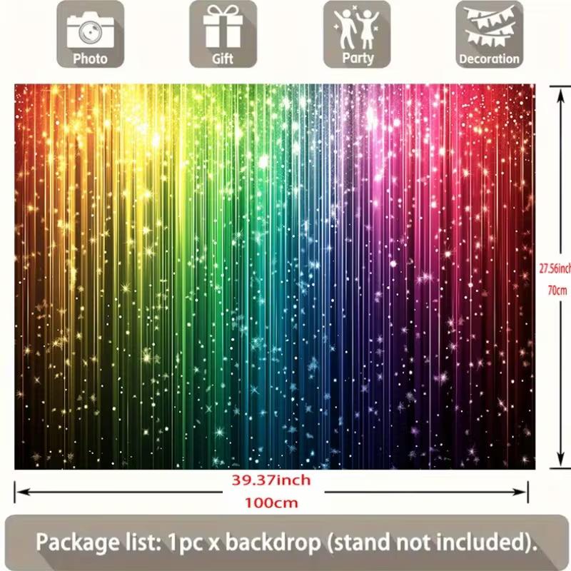 2D Multicolor Sparkle Light Streak Backdrop Photography Background Banner