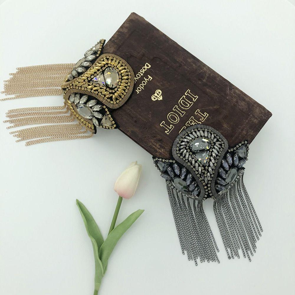 Rhinestone Fringe Shoulder Mark Epaulets Theatre Armband Jewelry Shoulder Board Party