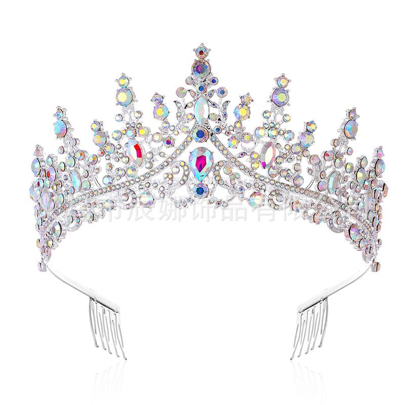 Свадебная Корона, женская повязка на голову, свадебный головной убор принцессы для взрослых, танцевальная вечеринка, корона, аксессуары для волос со стразами
