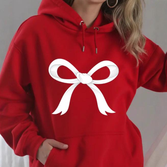 2025 European and American Style Long-sleeve Hoodie with Bow Knot for Autumn/Winter