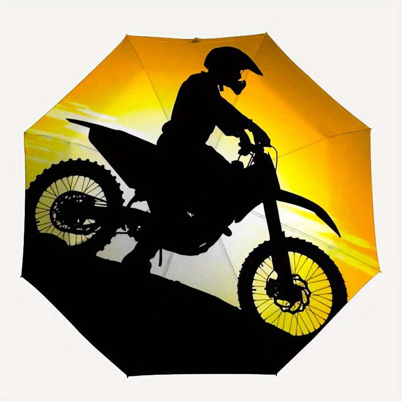 1pc Motorcycle Sunset Themed High-quality Umbrella,Automatic Opening and Closing Umbrella,Multi-functional Umbrella G0811049