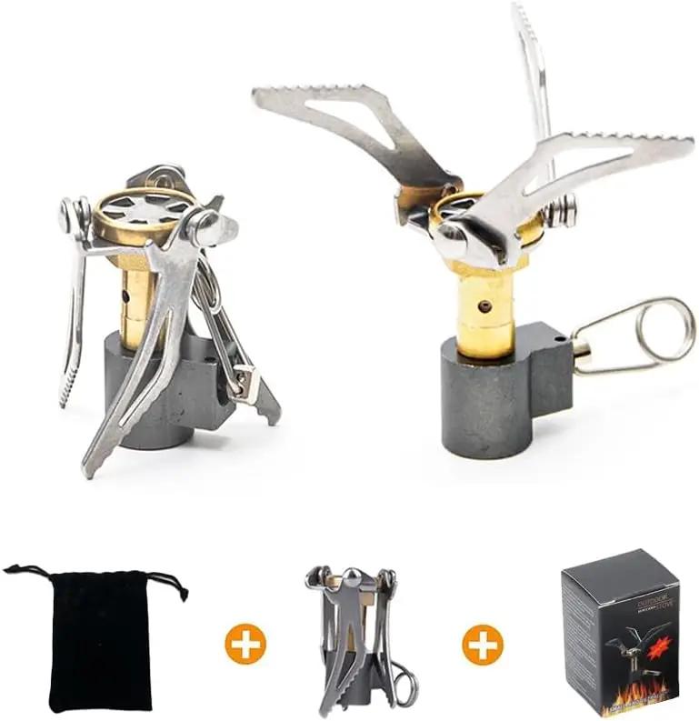 Portable Mini Camping Stoves Head Integrated Folding Stove Head Camping Outdoor Integrated Stove Head for Outdoor Camping Hiking