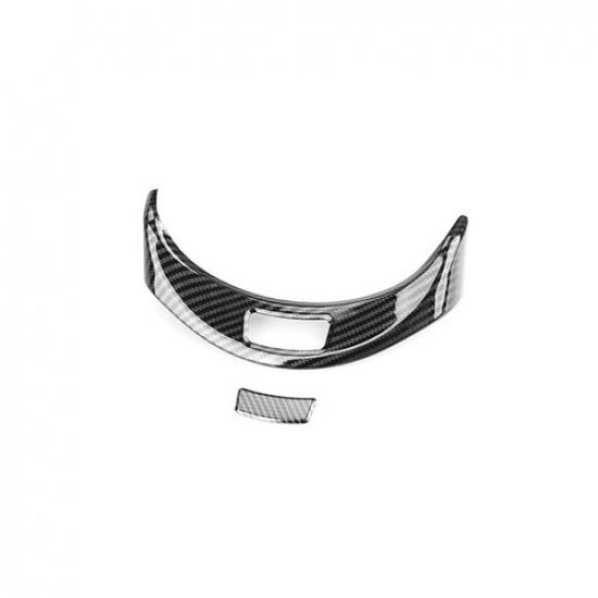 ABS Carbon Fiber Look Car Center Armrest Box Button Frame Cover For Benz C W205