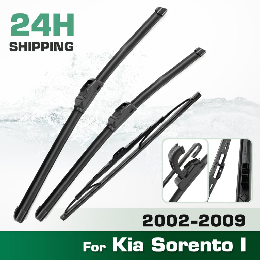 For Kia Sorento MK1 BL 2002-2009 2003 2004 2005 Wiper Front & Rear Wiper Blades Windshield Windscreen Window Brushes 24"+18"+14