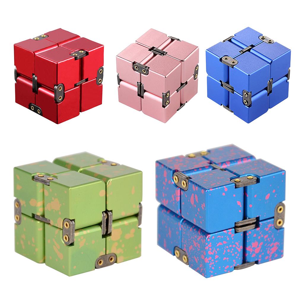 Алюминиевый кубик бесконечности, игрушка-фиджет для взрослых и детей, для офиса, учебы, релаксации, снятия стресса или уменьшения тревоги