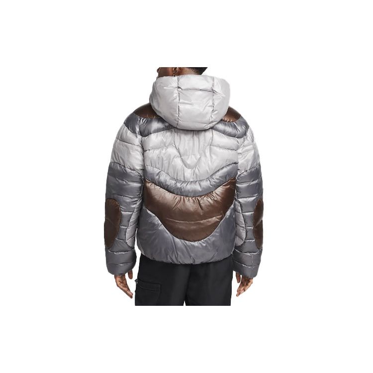 Nike Спортивная одежда Tech Pack Color Block свободный крой длинный рукав капюшон хлопковая куртка мужская куртка железно-серый FB7423-029