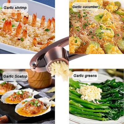 Чеснокодавилка, Профессиональная давилка и измельчитель чеснока цвета старинной меди, Лучший сверхпрочный премиальный инструмент для выдавливания чеснока на кухне от DSafer,