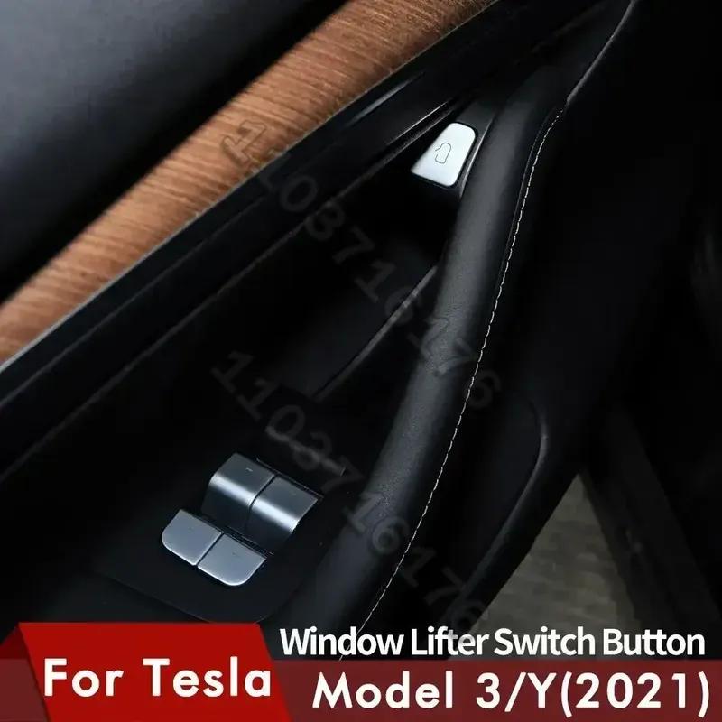 Для Tesla Model 3 Model Y Наклейка на кнопку стеклоподъемника автомобильного окна Наклейка на кнопку двери Аксессуары для интерьера автомобиля