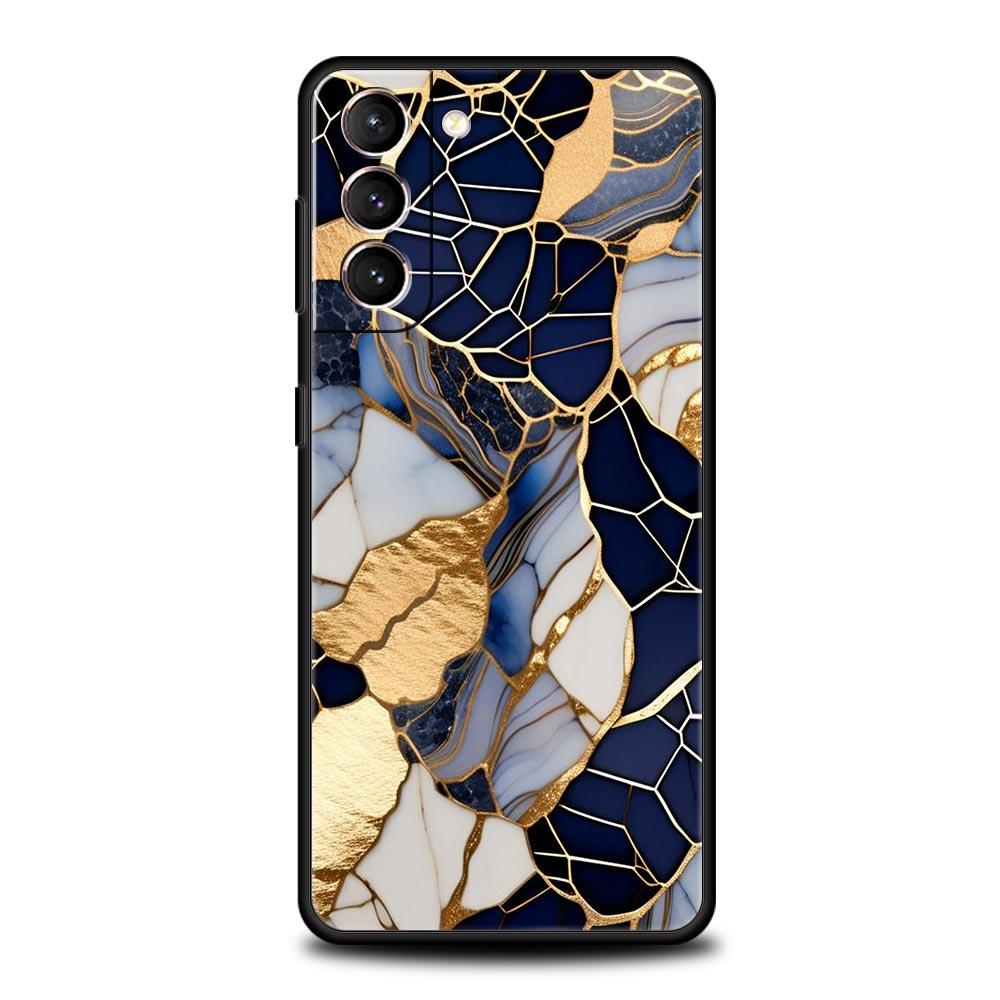 Акварельный мраморный чехол для телефона для Samsung Galaxy S26 Ultra S25 Plus S24 FE S23 S22 5G S21 S20 Черный мягкий