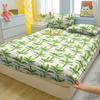 1 Simple Modern Plant Flower Printed Matte Fitted Sheet, Bedroom Printed Bed Cover, Bedding (Excluding Pillowcases)