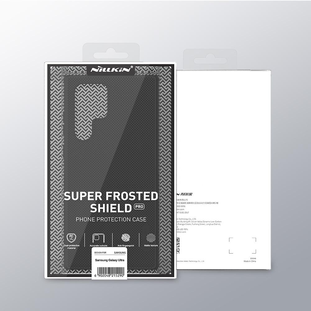 NILLKIN Чехол Super Frosted Shield Pro для Samsung Galaxy S22 Ultra, противоударный чехол с защитой от отпечатков пальцев