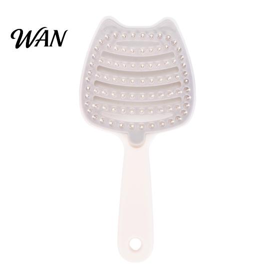 Volumizing Hair Brush Cat Ear Self Cleaning for Women, Vented Styling Round Teeth Faster Blow Drying, Detachable Curved Detangler Scalp Massage