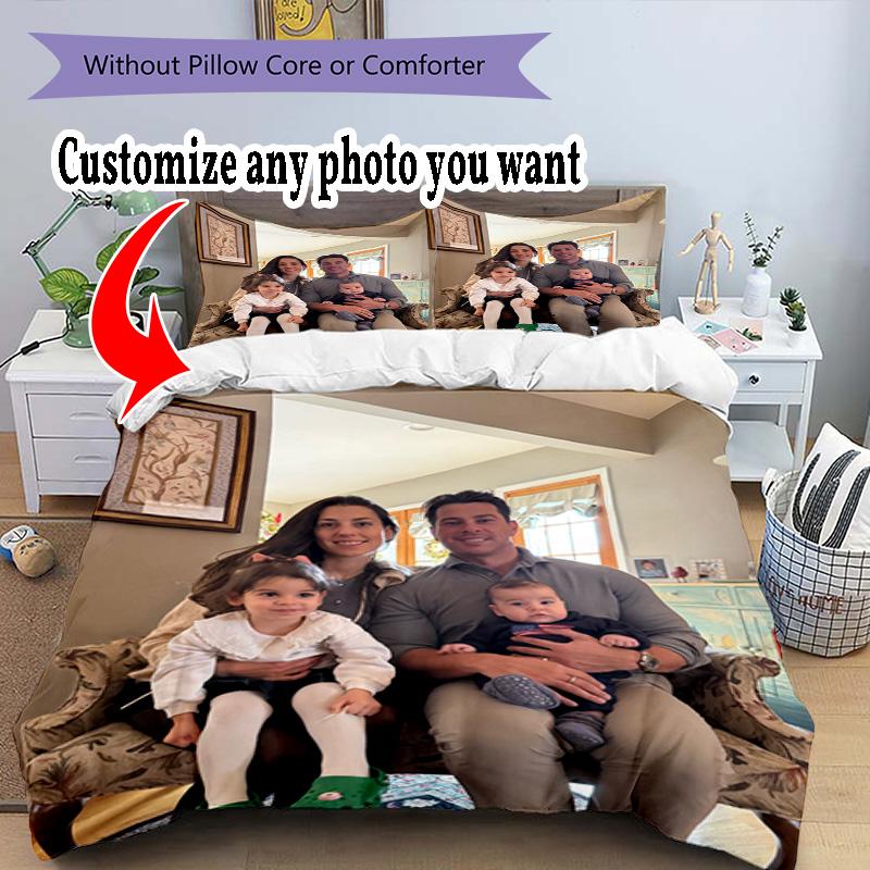 Персонализация Фото Персонализируйте свою фотографию Комплект постельного белья Дышащий пододеяльник с наволочками Домашний декор Подарок на день рождения