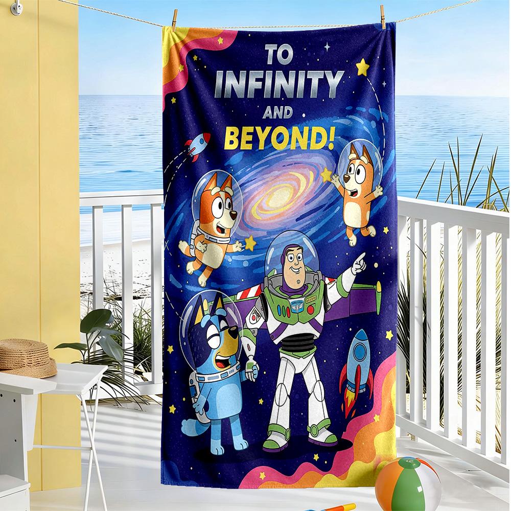 Bluey Beach Towel High Absorbency & Quick-Dry Comfortable Lightweight Suitable for Sports, Travel, Swimming, Yoga, Bathroom, Beach, And Pool