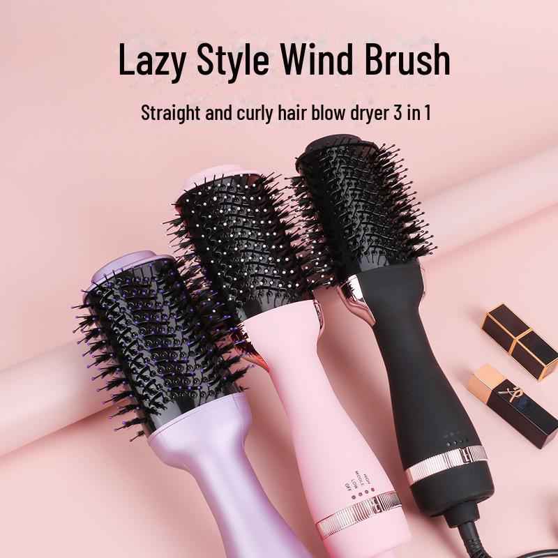 Многофункциональный фен с горячим воздухом и расческа для укладки: Выпрямляйте, завивайте, сушите и укладывайте мокрые/сухие волосы одним движением.
