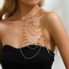 Gold Tassels Costume Armband Layered Body Chain Creative Necklace Shoulder Chain Ladies