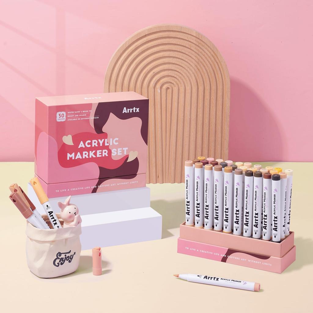 Arrtx Акриловая краска Кожа Реалистичная кожа Кисть для иллюстраций и Подходит для профессионалов и начинающих Маркеры, Тона, Набор из 30 цветов, Тона,