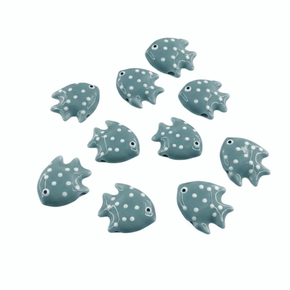 Colorful Fish Ceramic Beads Kawaii Loose Beads Fun Tropical Spacer Beads Bracelet