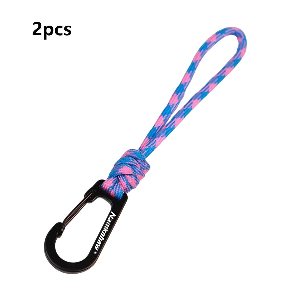 2pcs 20cm Length Carabiner Keychain 7 Colors Anti-loss Hook Wrist Hooks Backpack Buckles