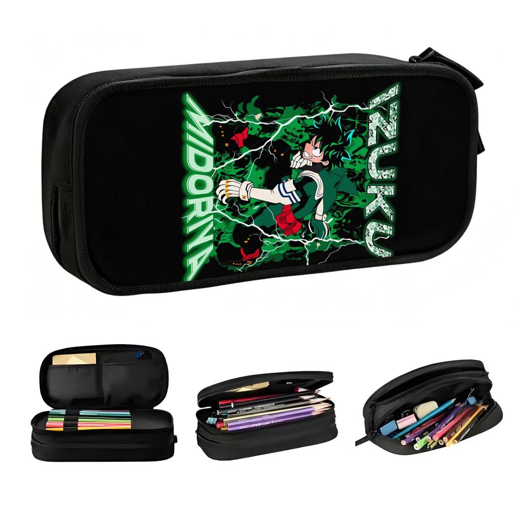 Izuku MidoriyaMy Hero Academias Kawaii Pencil Case Boy Girl Large Capacity Manga Anime Pencil Box Students Stationery