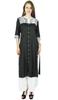 Bimba Women Black Rayon Kurta Kurti 3 4 Sleeve Formal Casual Tunic