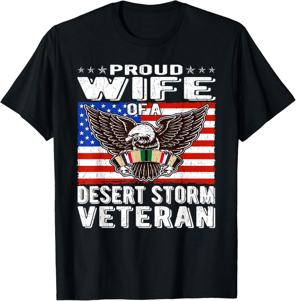Proud Wife Of Desert Storm Veteran Gulf War Veterans Spouse T-Shirt