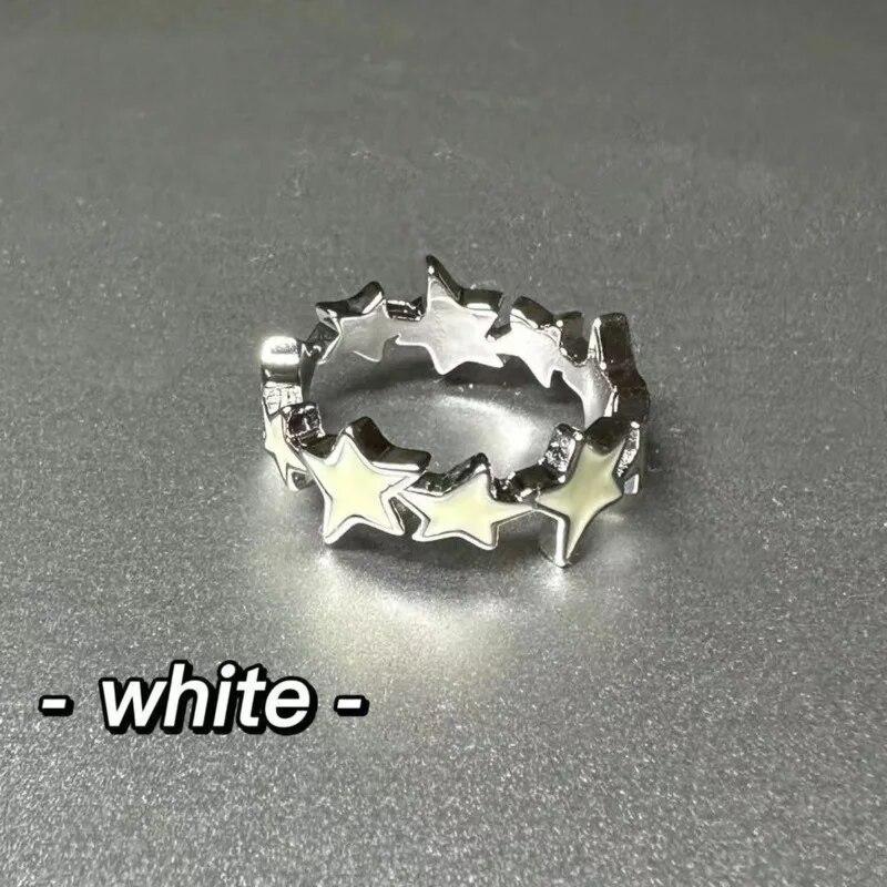 Новые изысканные открытые кольца с геометрической звездой для женщин, милые кольца с цирконом Y2K для девочек, модные вечерние украшения для вечеринок, аксессуары для пальцев, подарок