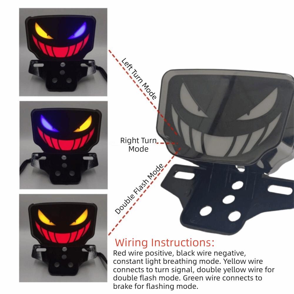 Dynamic Flash Devil Eye Tail Lights LED Design Brake Rear Light Lamp  Motorcycle Lighting
